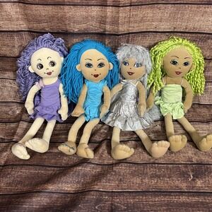 Lot Of 4 Build A Bear Friends 2b Made Poseable Dolls Silver Purple Green Blue